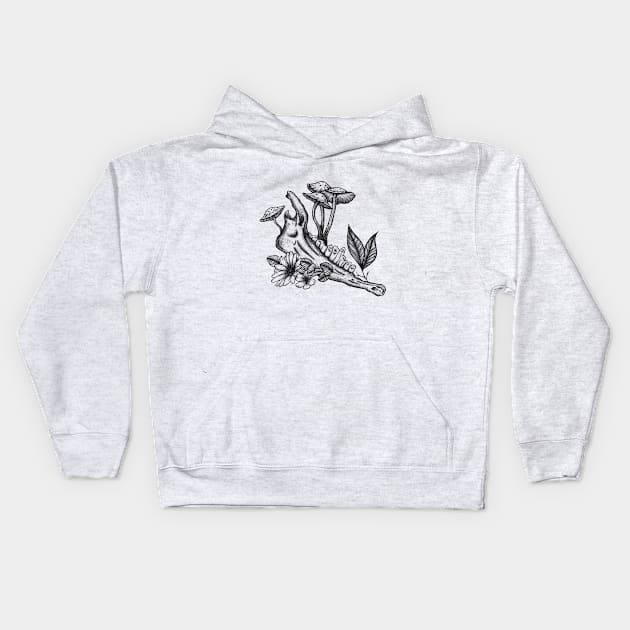 Animal Jaw Bone Design Kids Hoodie by AchillesHelios